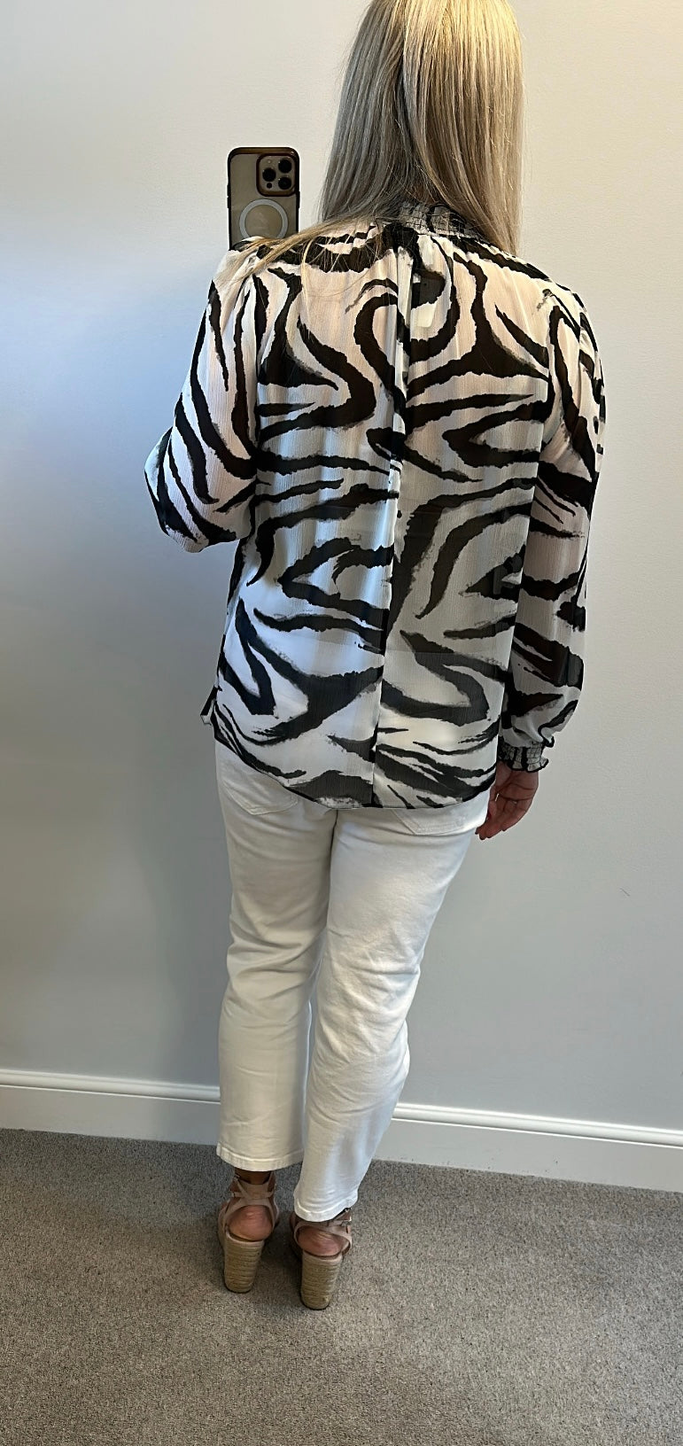 Friends like these black and white sheer top size 16