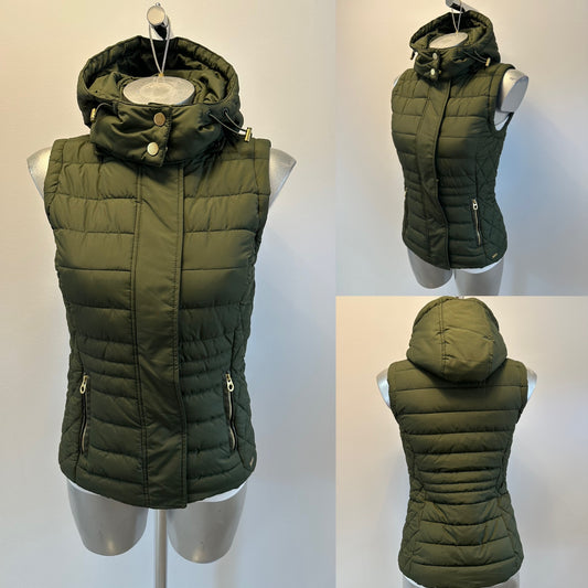 Joules khaki green gilet size 6