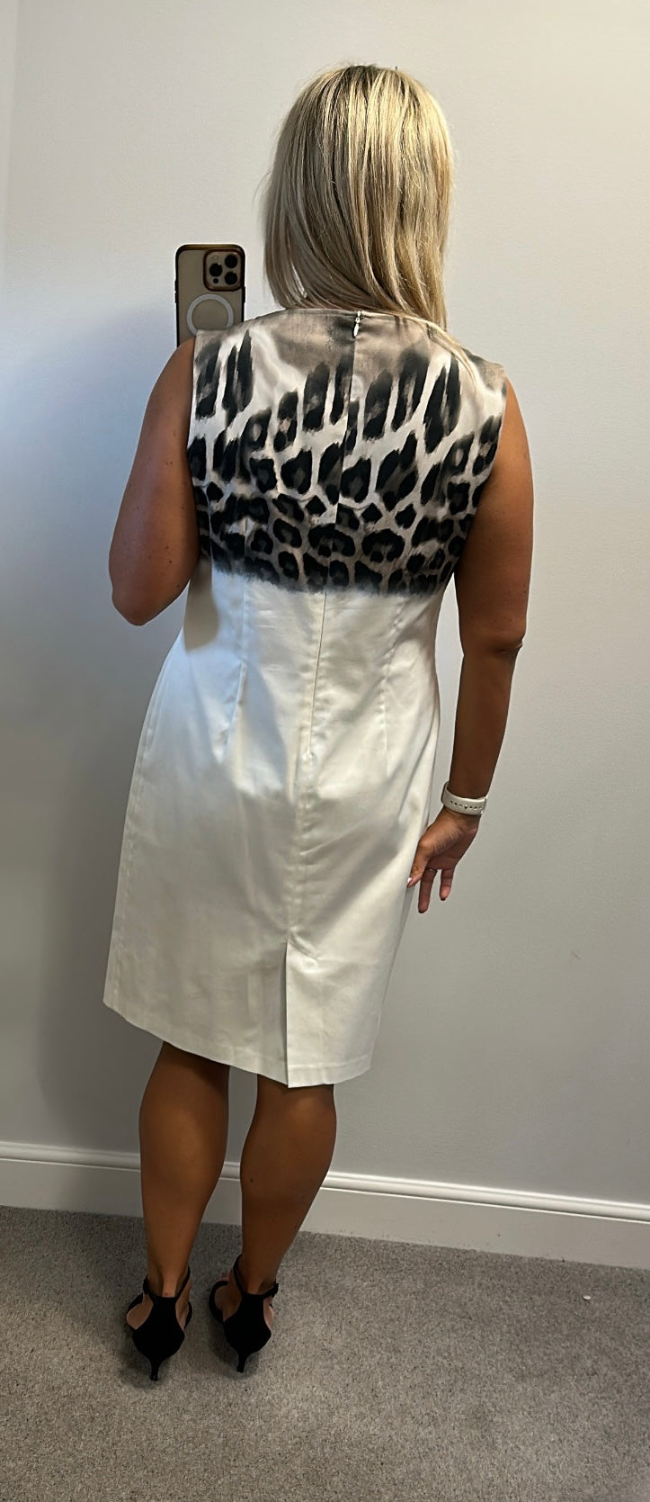 Godske white print dress size 16
