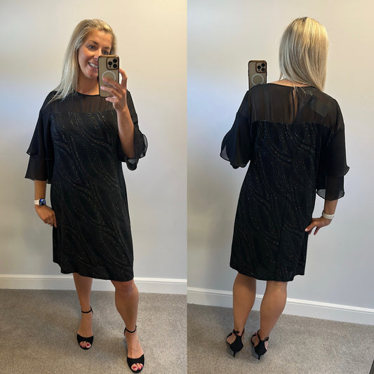 Wallis black shimmer dress size 18 brand-new with tags