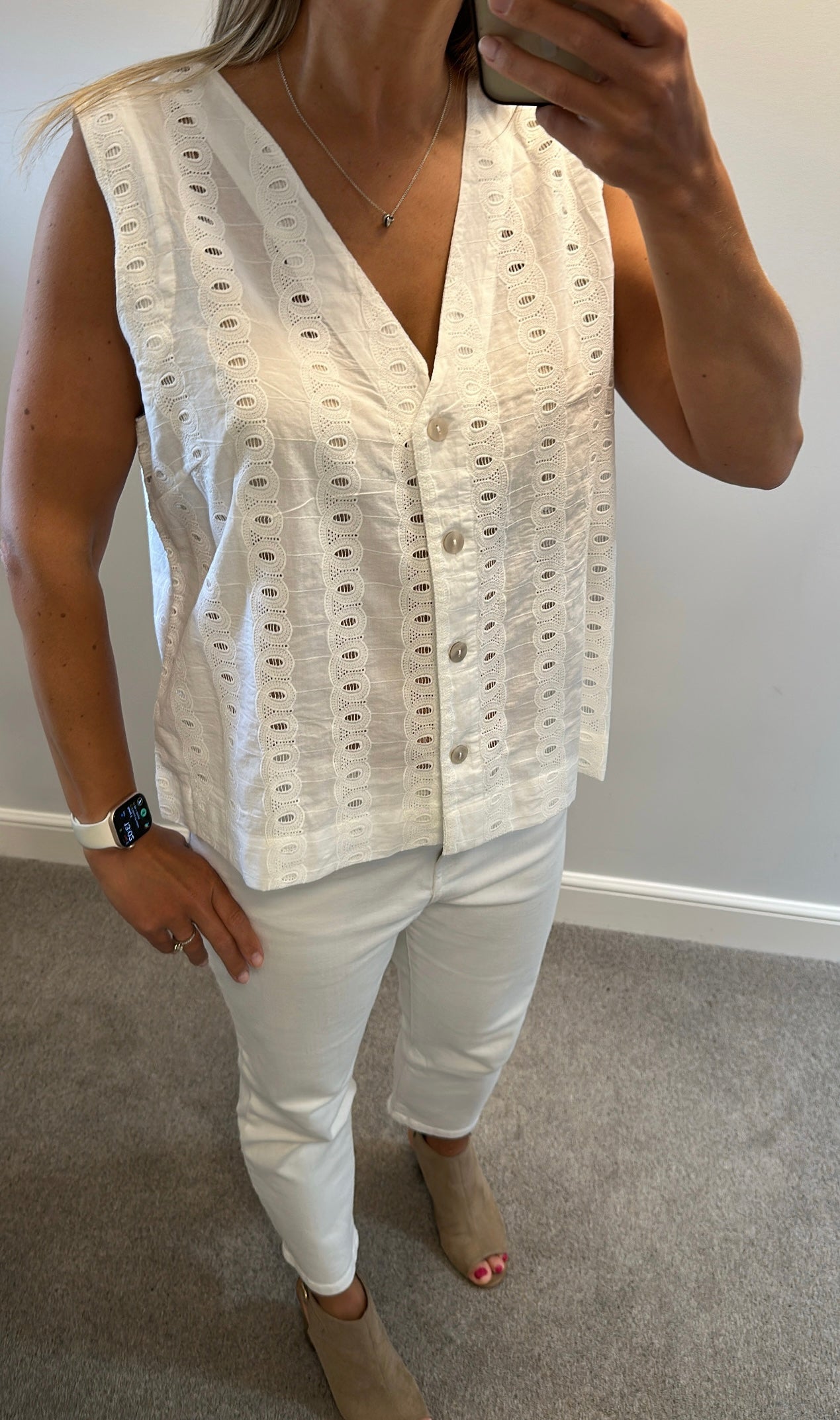 Next white embroidered top size 18
