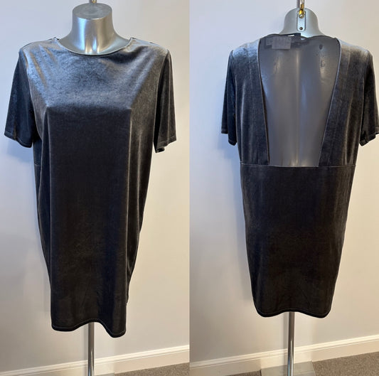 Marks and Spencer grey velvet dress size 12 brand new with tags