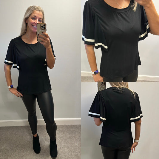 Sosander black top with floaty sleeves size 18 brand new with tags