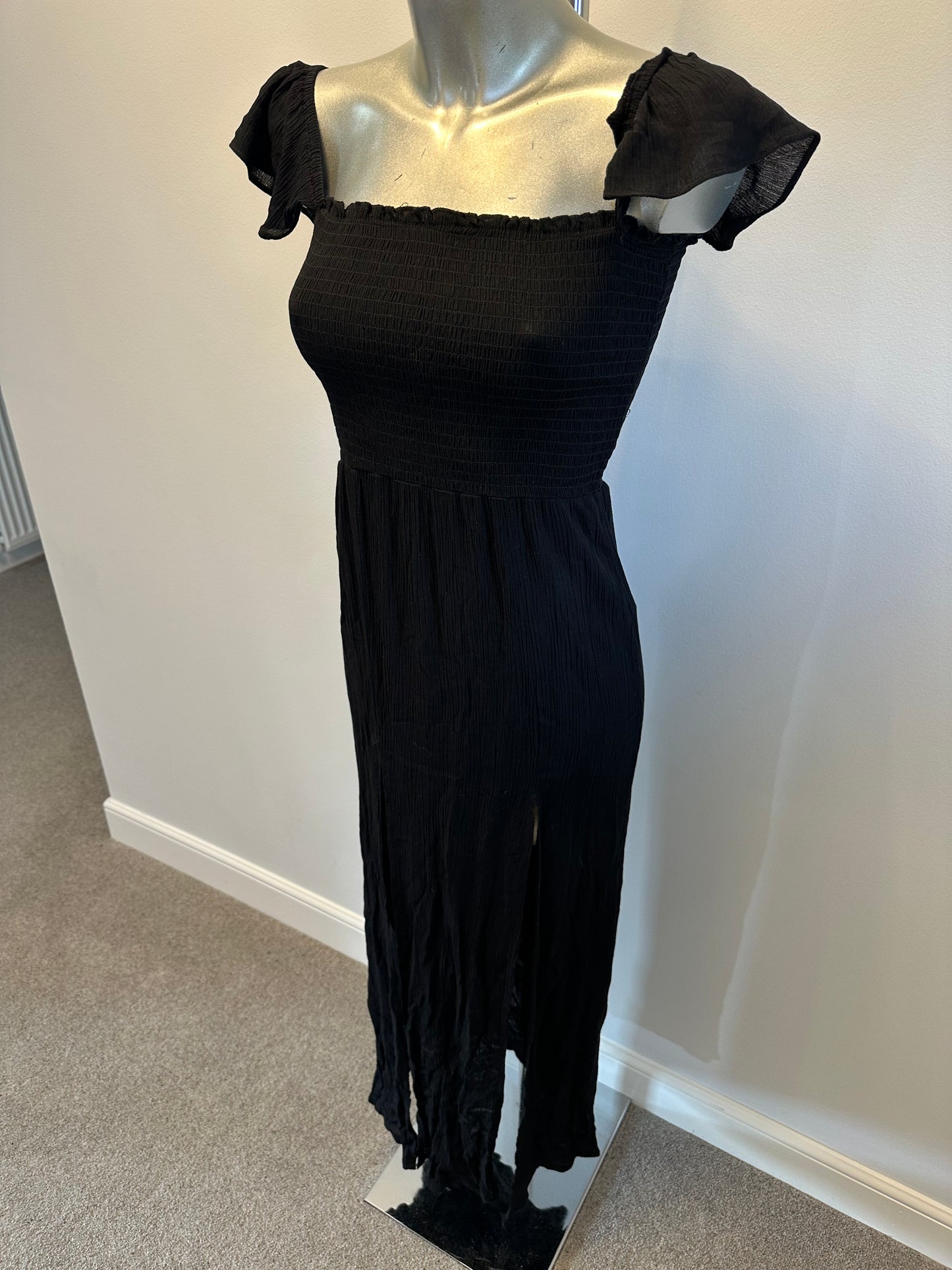 New look black dress with split size S would fit up to size 10