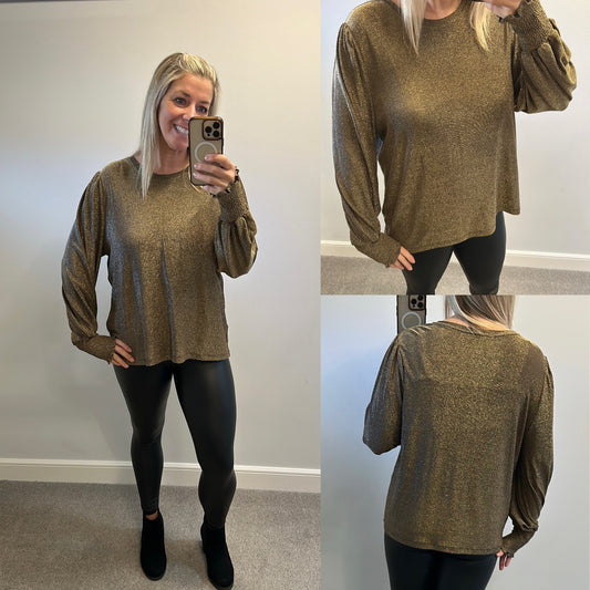 M&S gold shimmer top brand new with tags size 16