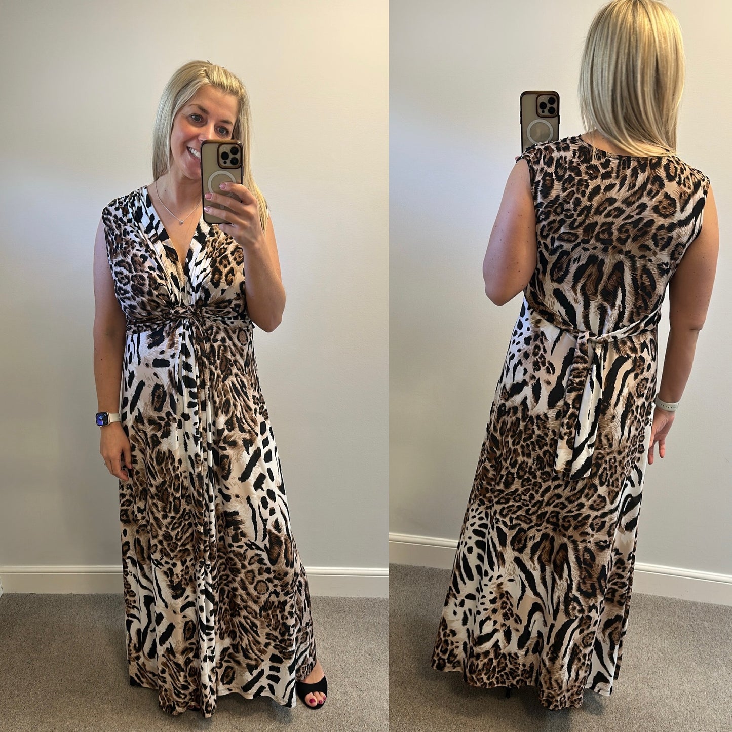 Ingenue animal print maxi dress one size fitting upto size 16