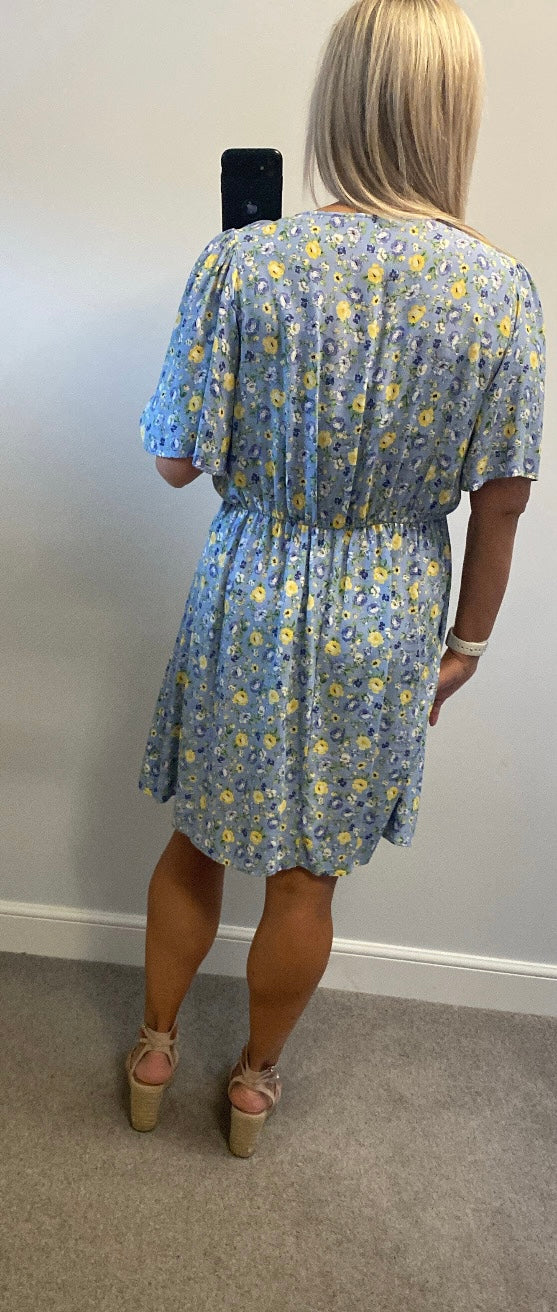 F&F blue floral dress size 16