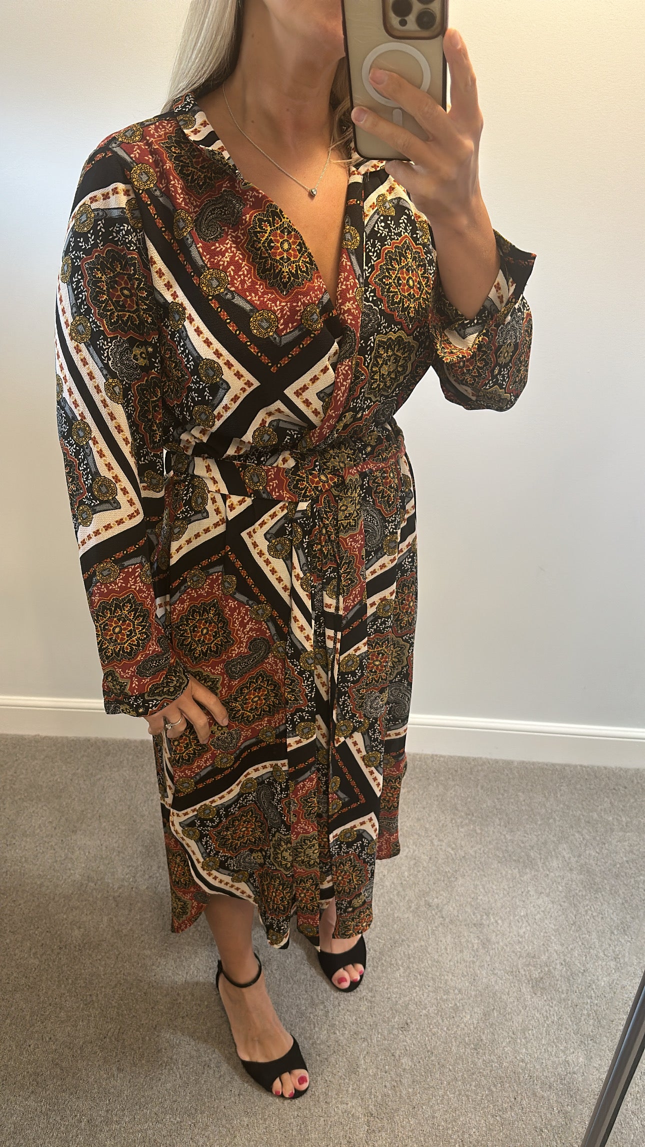 Stella Morgan black print dress size 12 brand new with tags