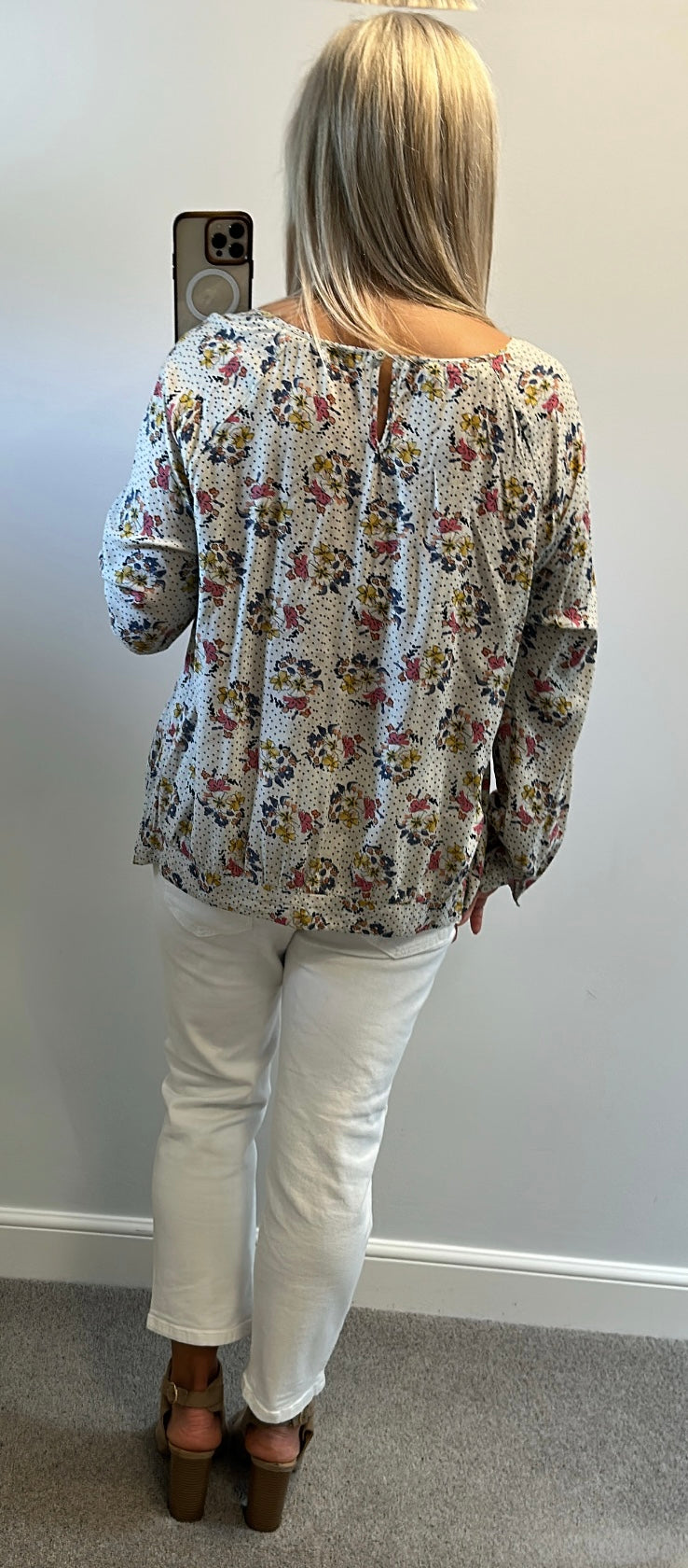 Fat face floral print long sleeve top size 18