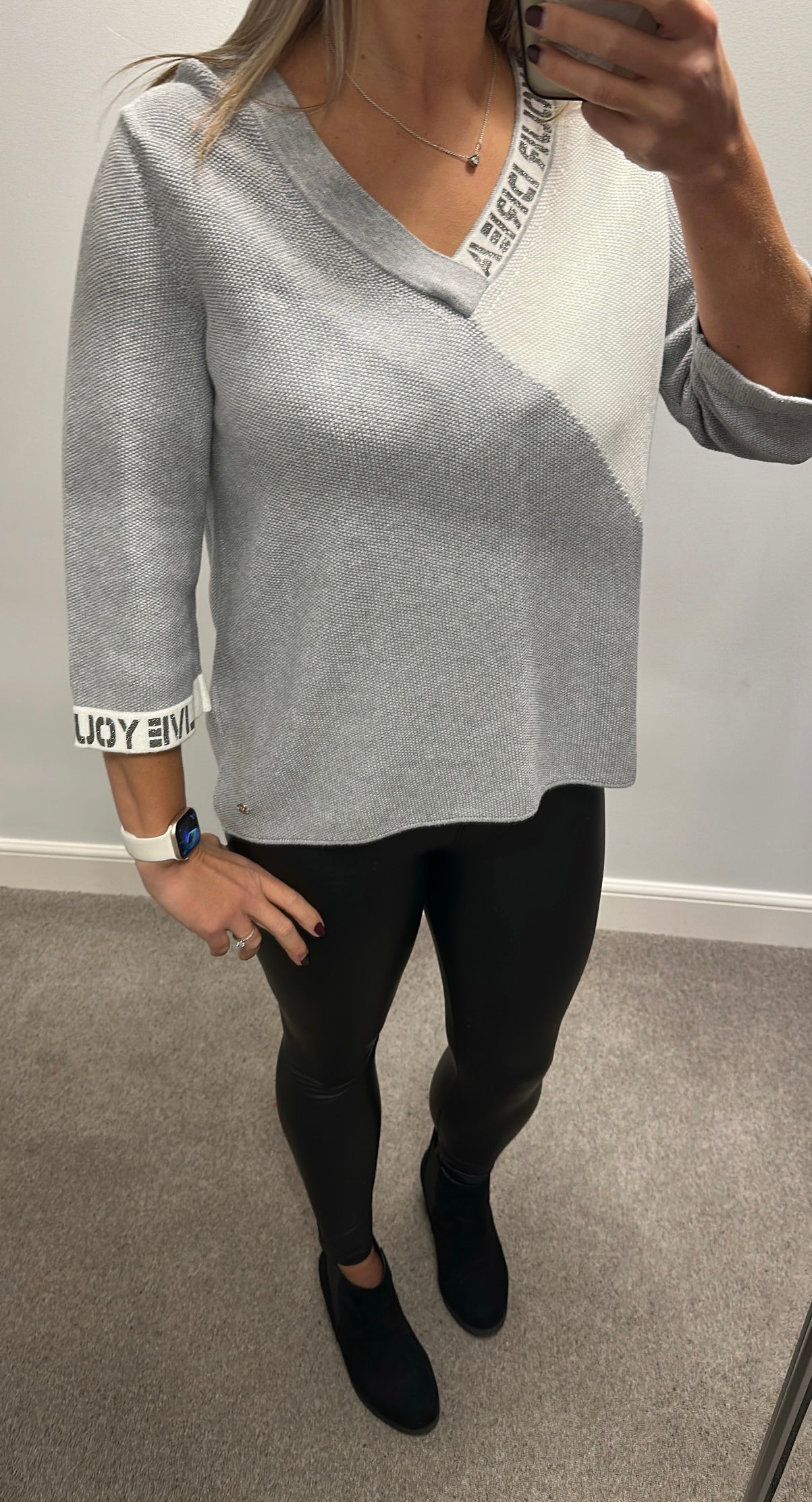 Monari grey knit jumper size 16