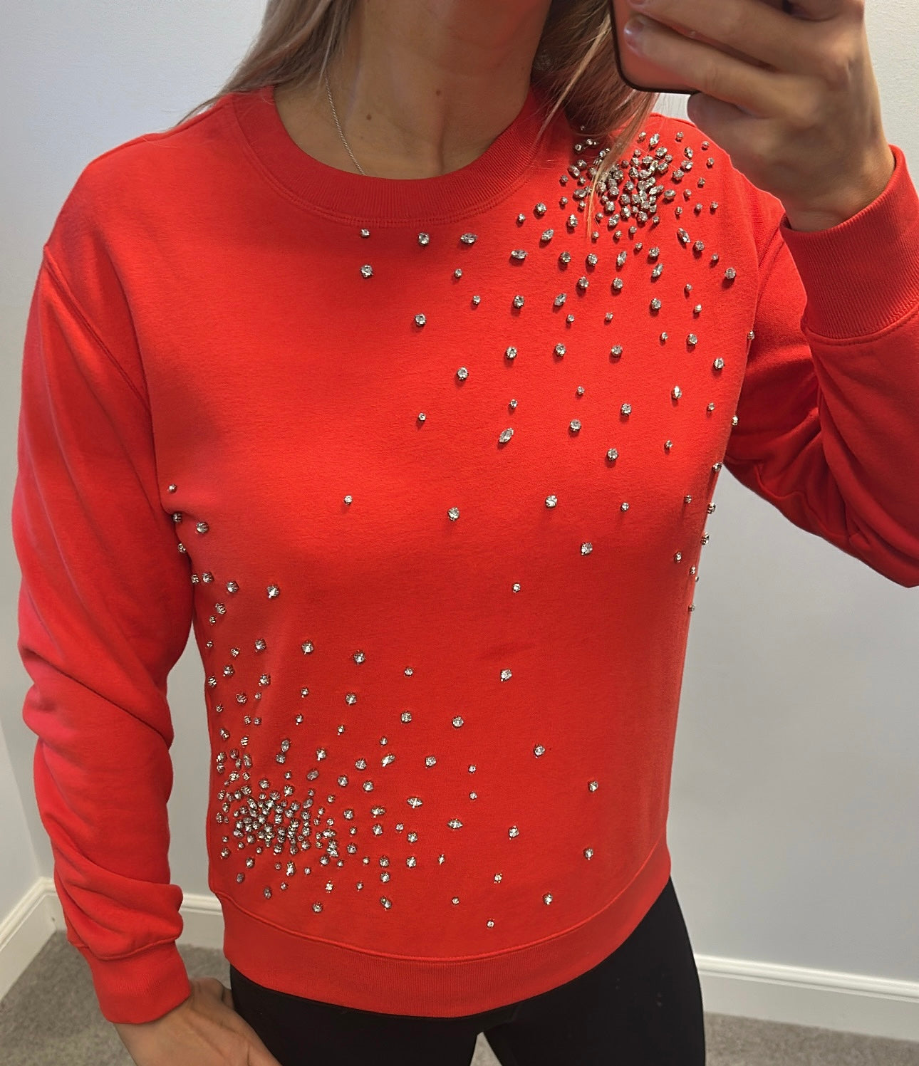 M&S red embellished jumper size S would fit upto size 12