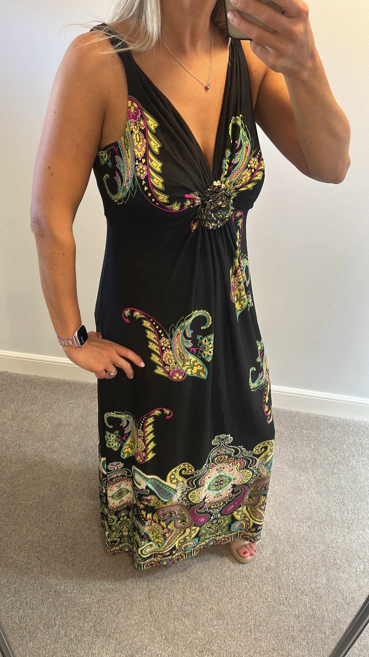 Wallis black paisley print dress size 16