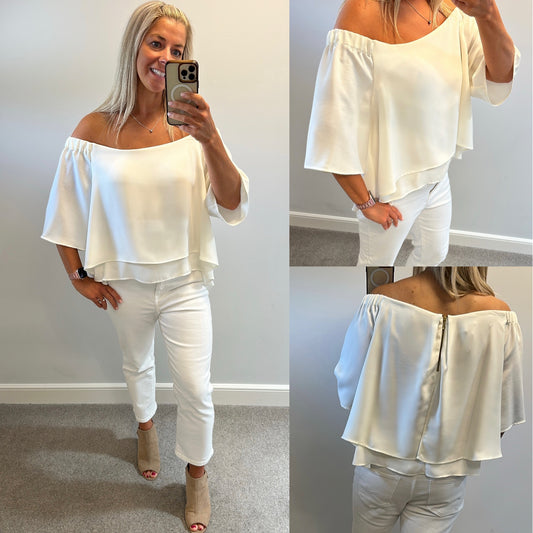 Coast white Bardot cold-shoulder top brand new with tags size 18 RRP £59