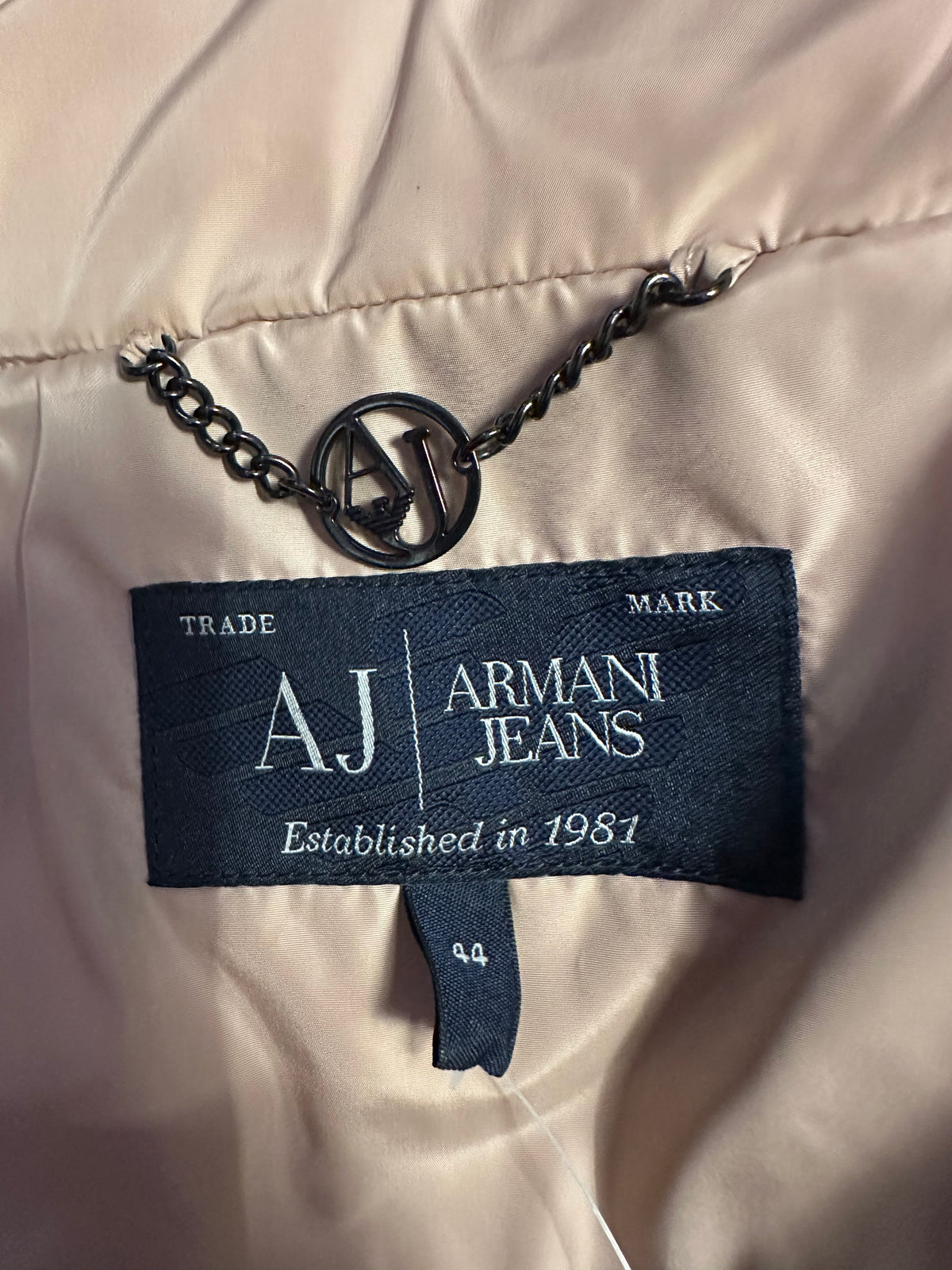 Armani jeans rose gold / beige jacket size 12