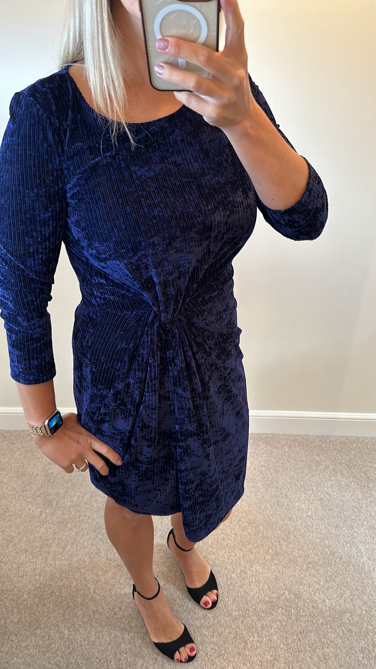 TU navy velvet dress size 14