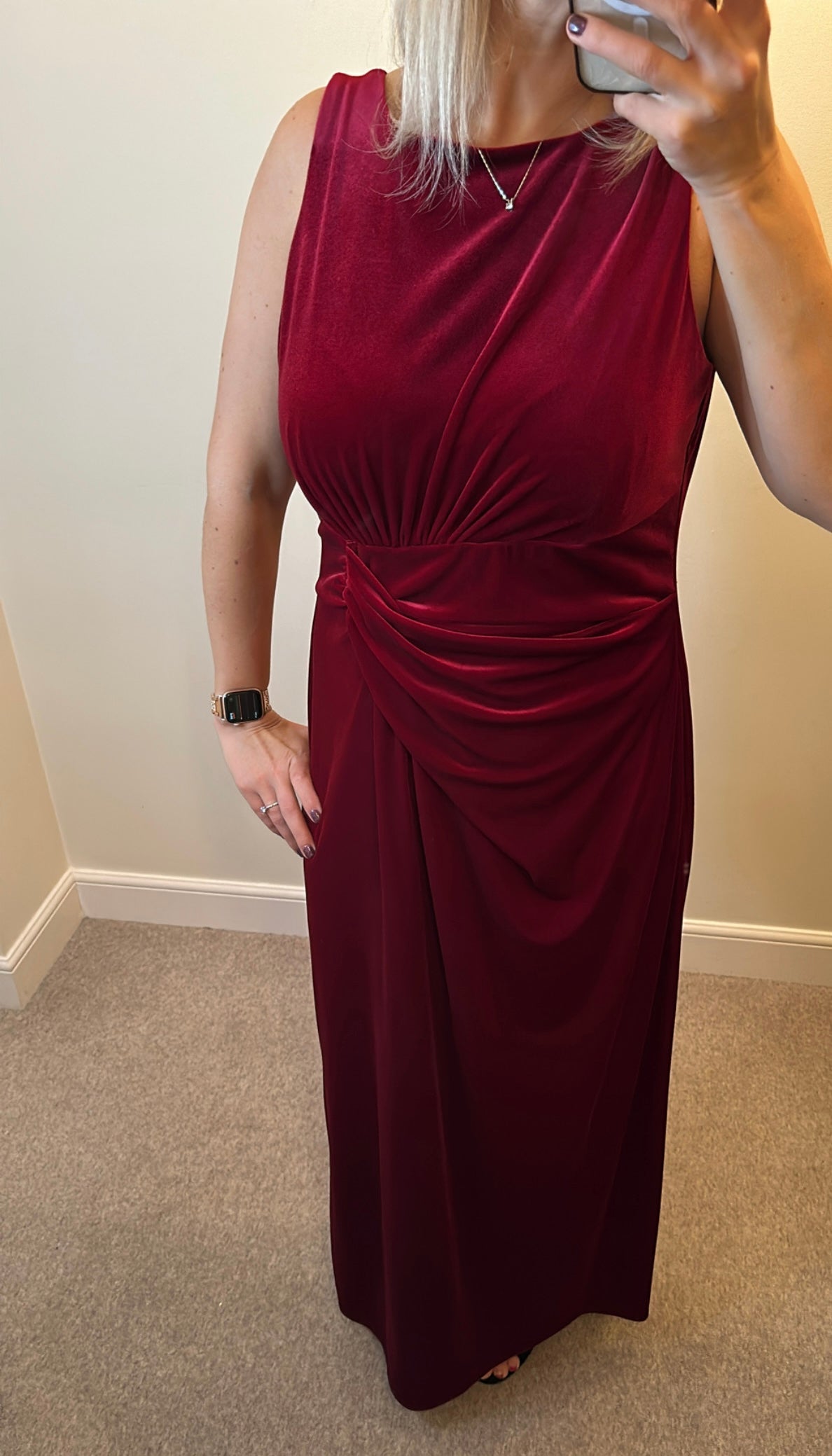 Wallis burgundy velvet dress size 16