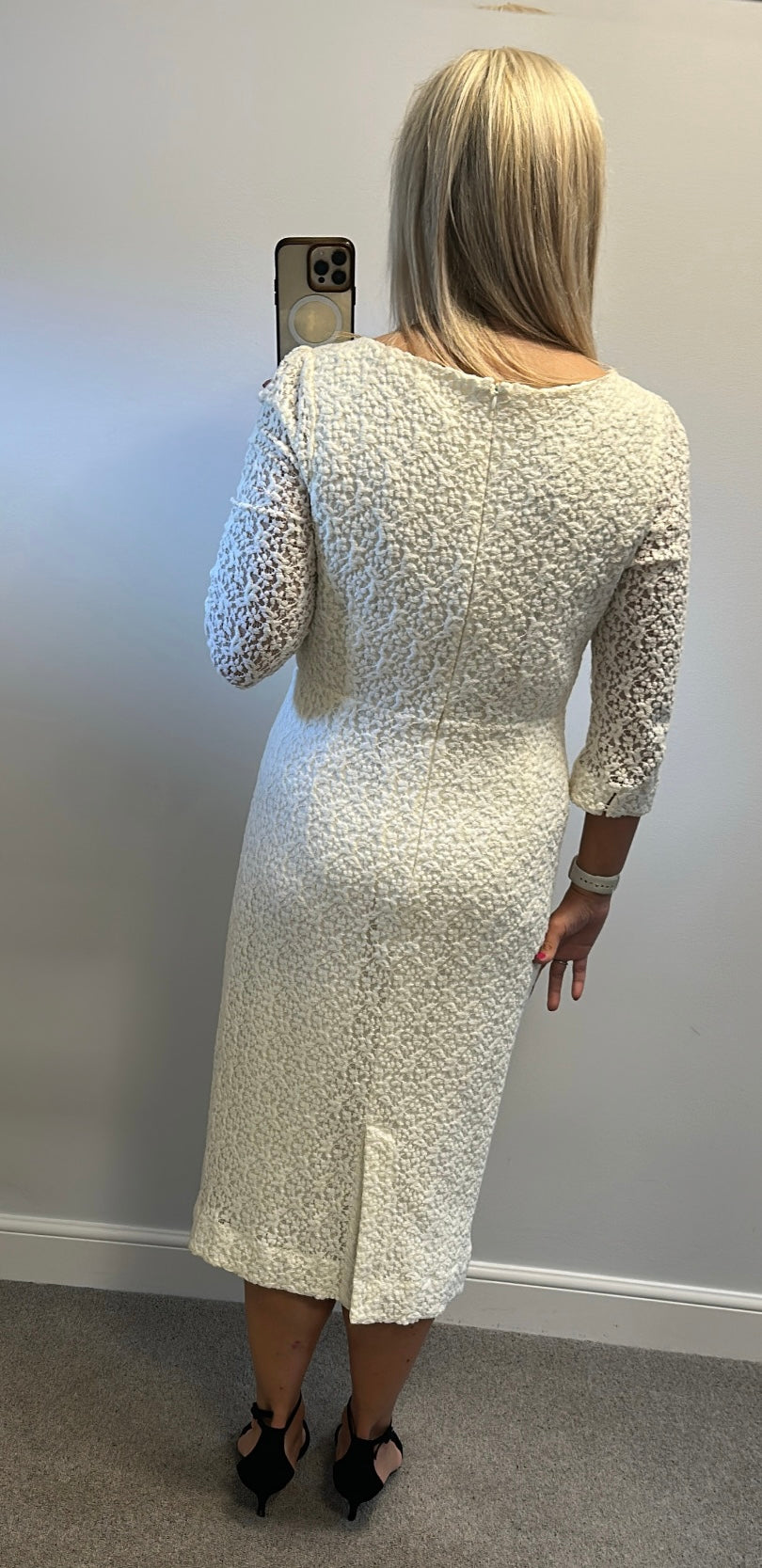 Monsoon cream midi dress size 16