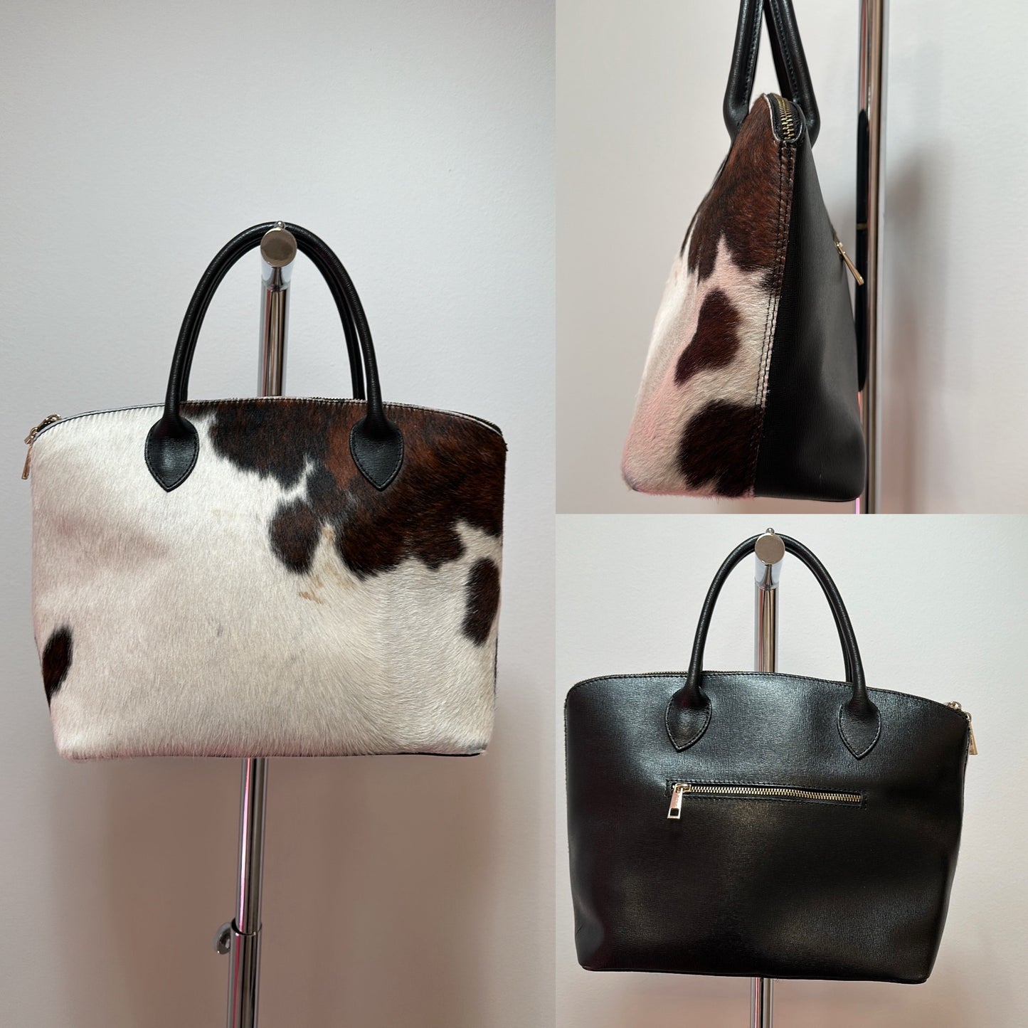 Vera Pelle made in Italy Cow print handbag 100% leather