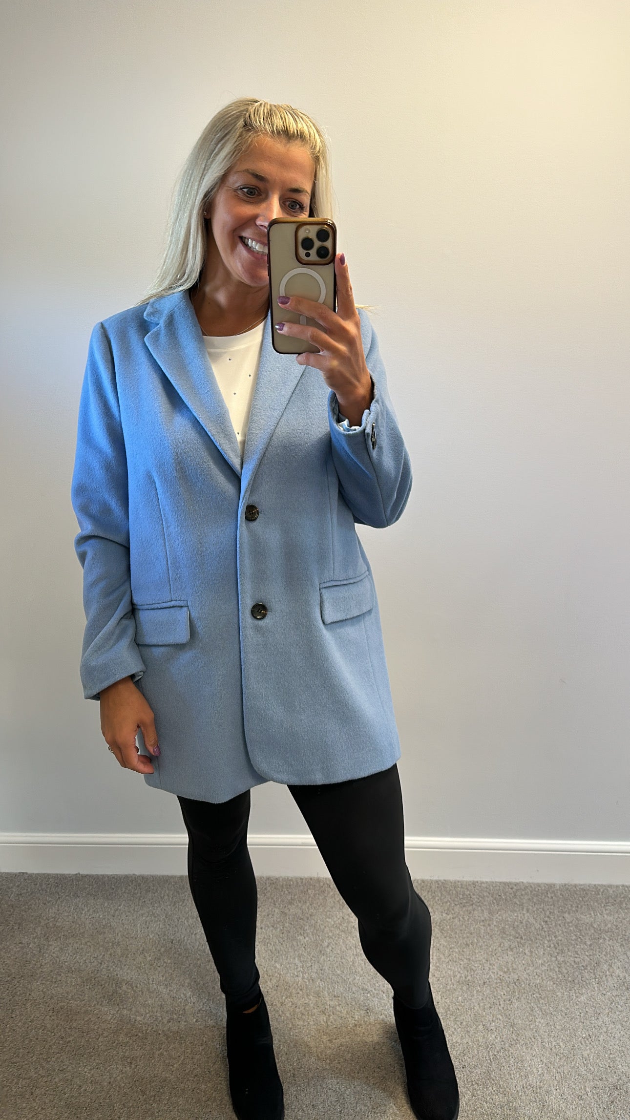 Phase eight baby blue wool jacket size 14