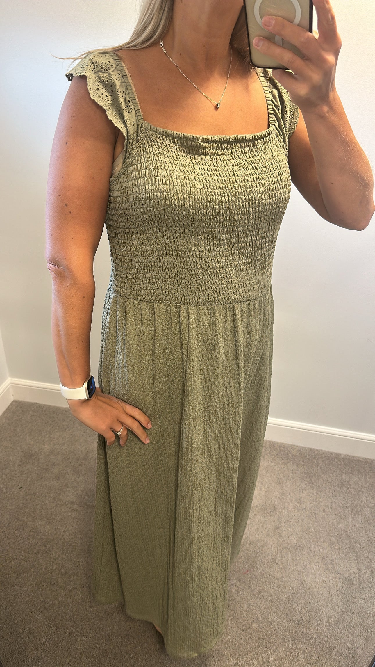 M&S collection khaki green dress size 14