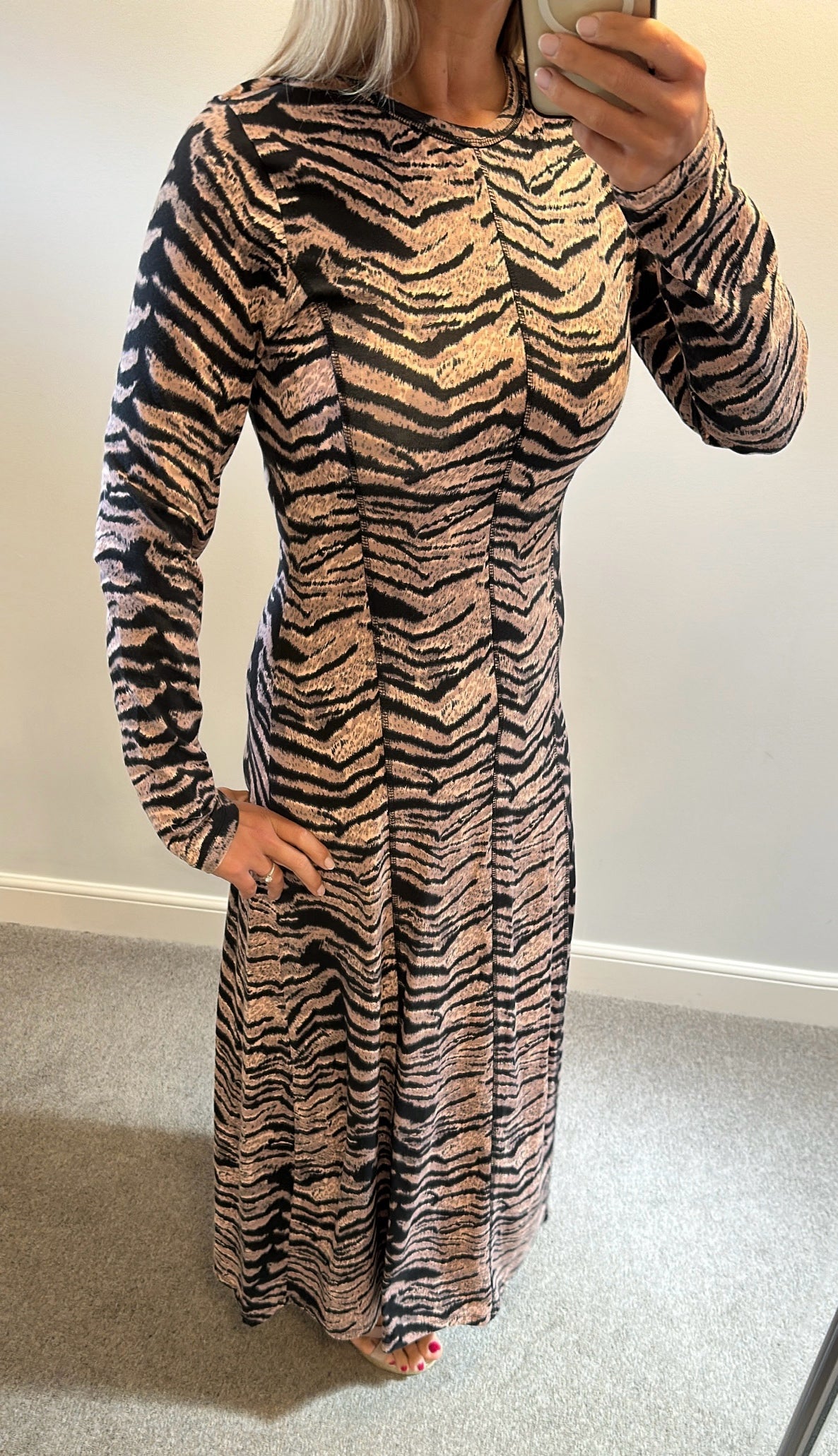 ASOS animal print long dress size 12