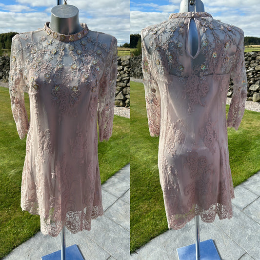 Monsoon sequin lace dress size 10