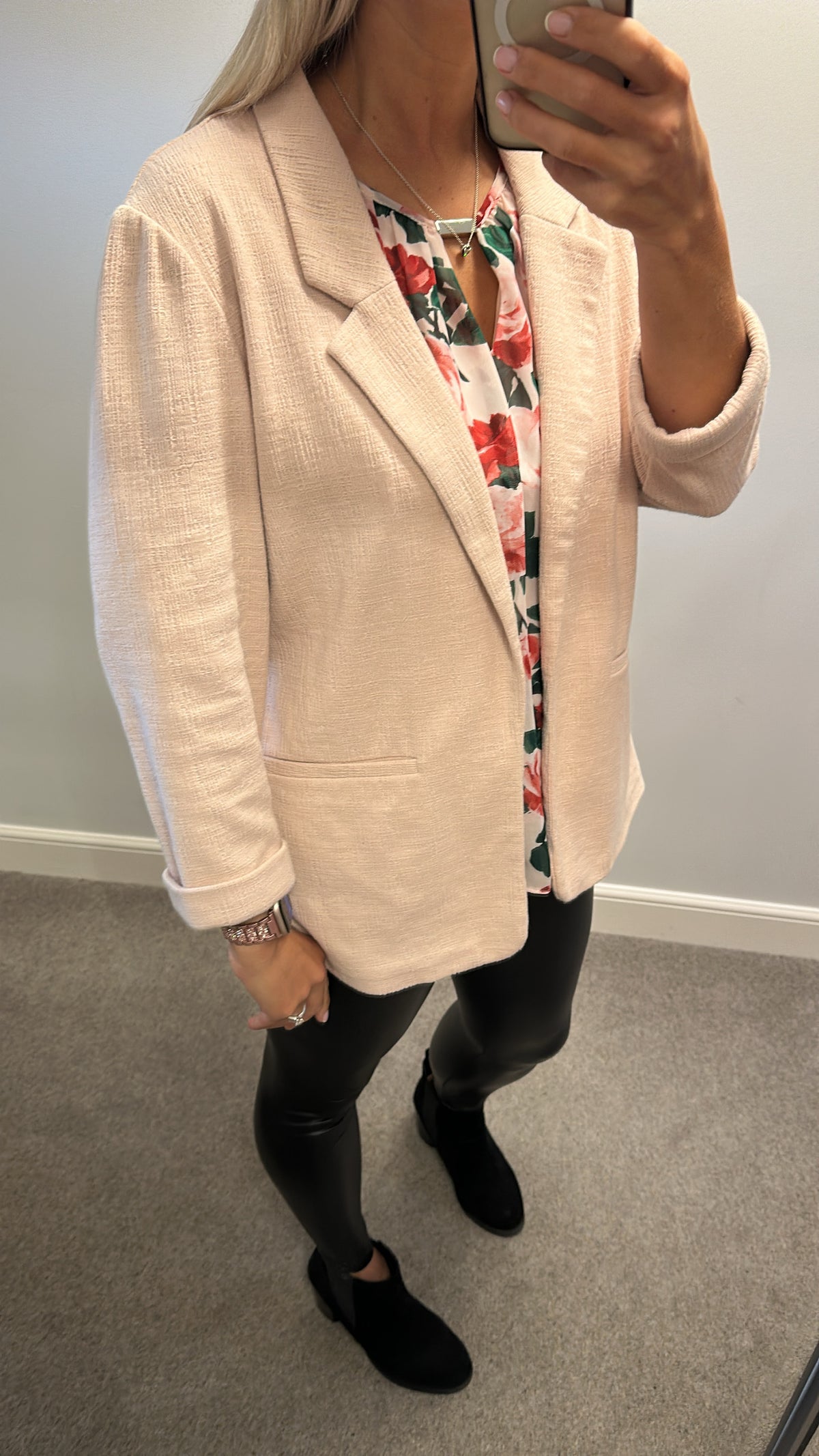 New look rose pink blazer size 14