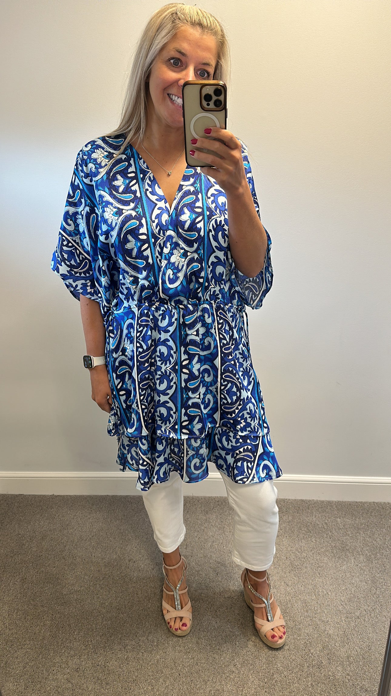 Lipsy blue paisley print dress size 18
