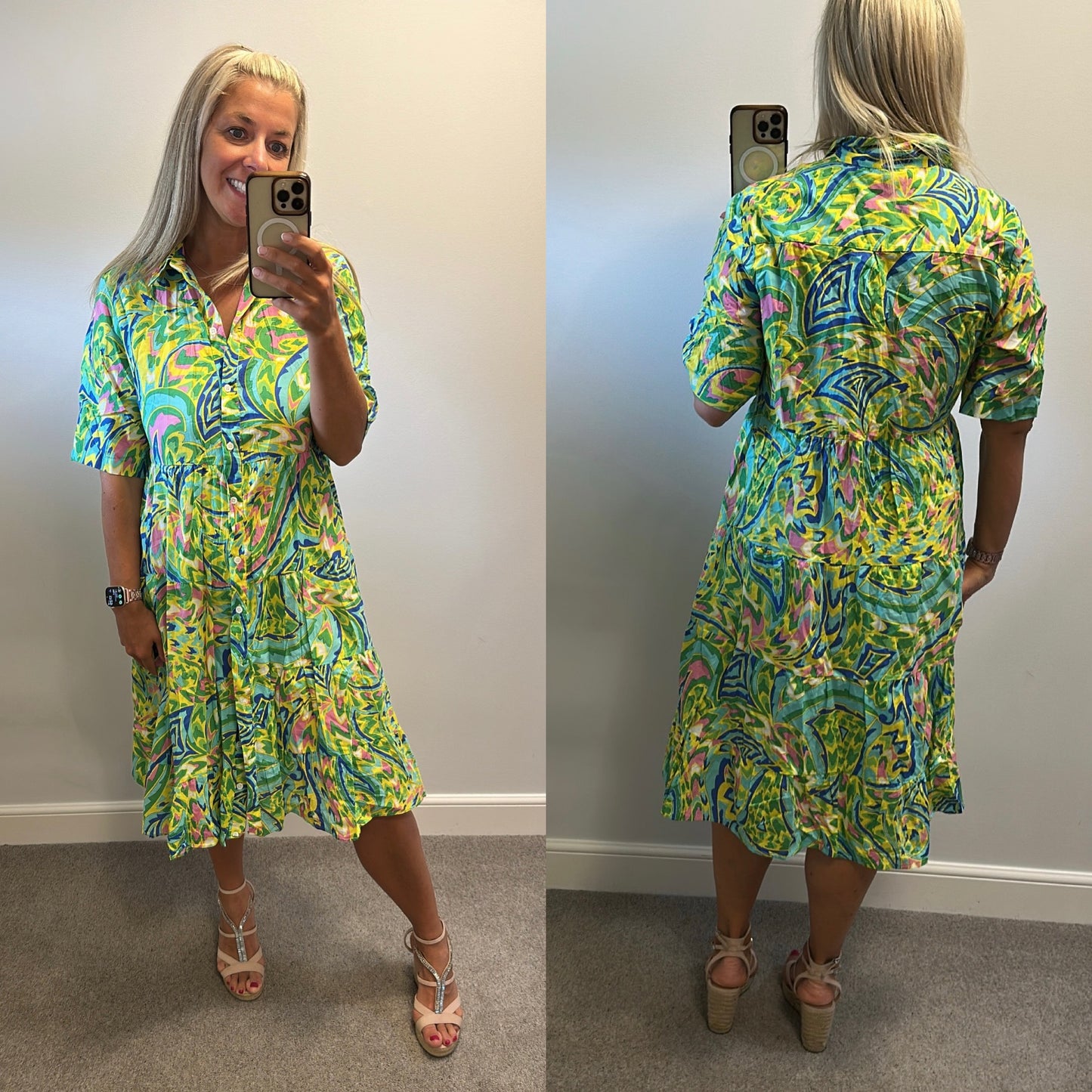 Zara multi coloured shirt dress size L would fit upto size 16