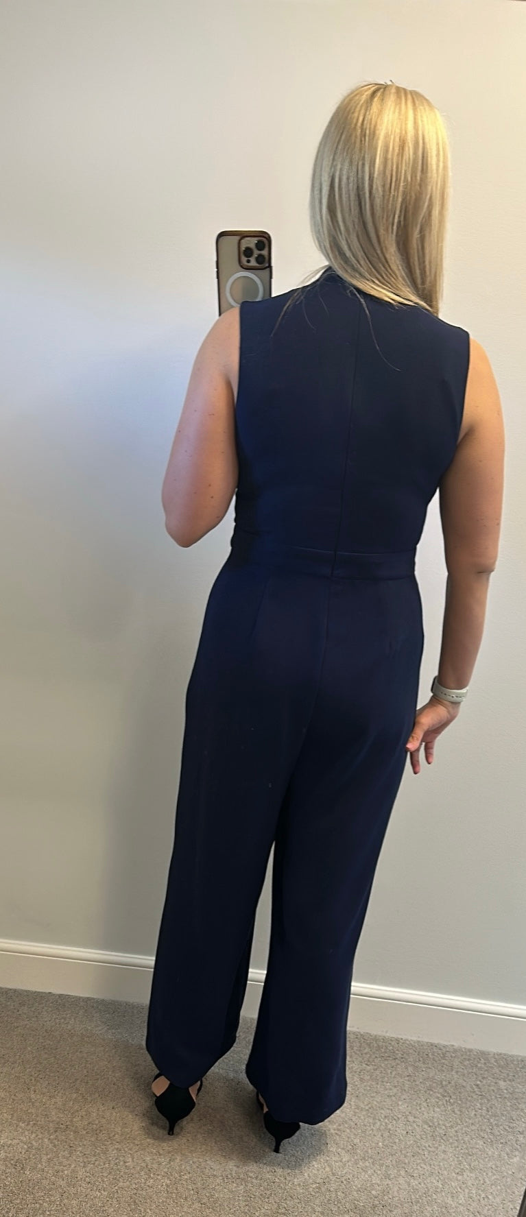 Fenn Wright Manson navy jumpsuit with pockets size 14