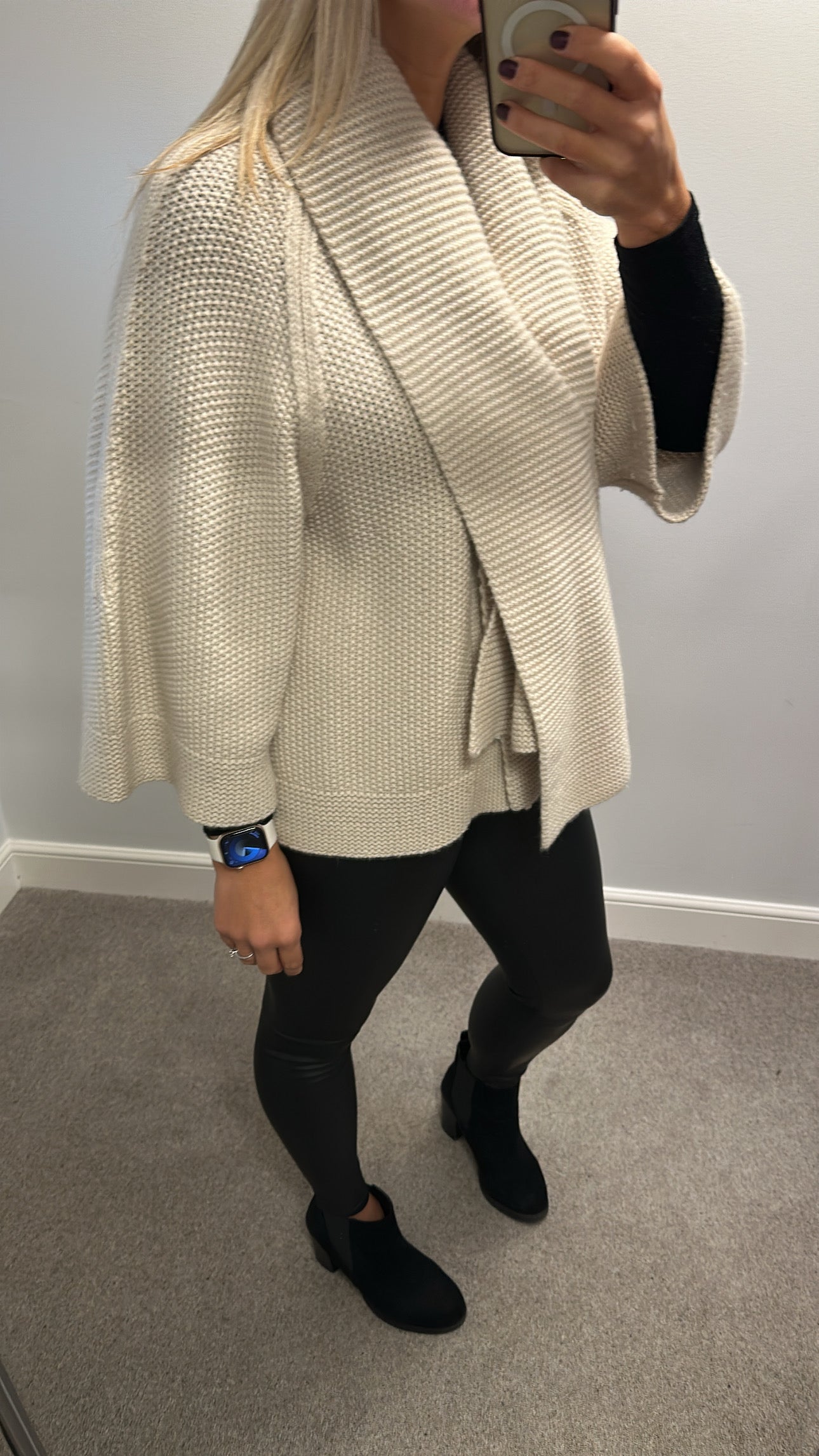 Jaegar cream knit jumper would fit upto size 16