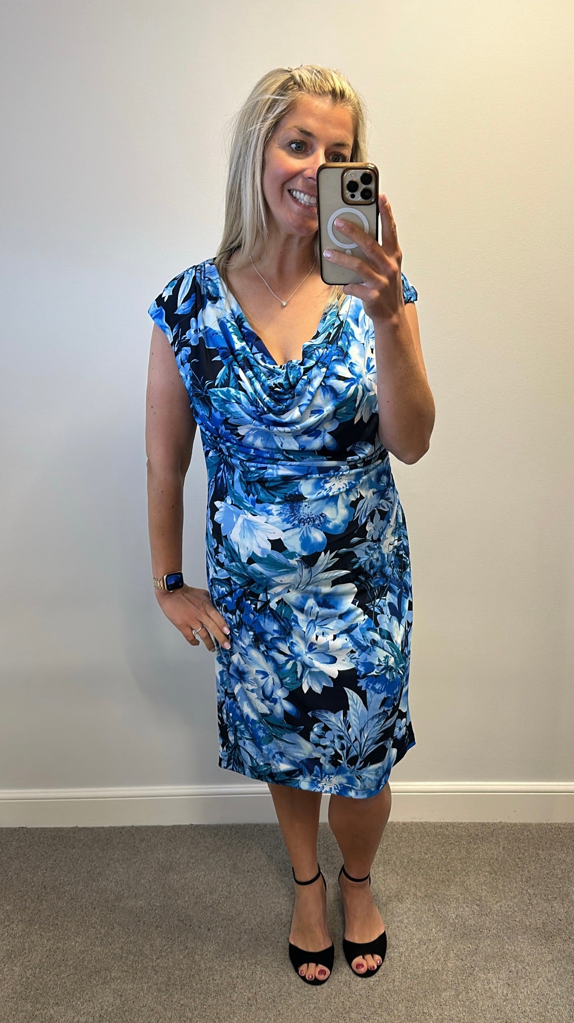 Ronni Nicole blue floral dress size 18