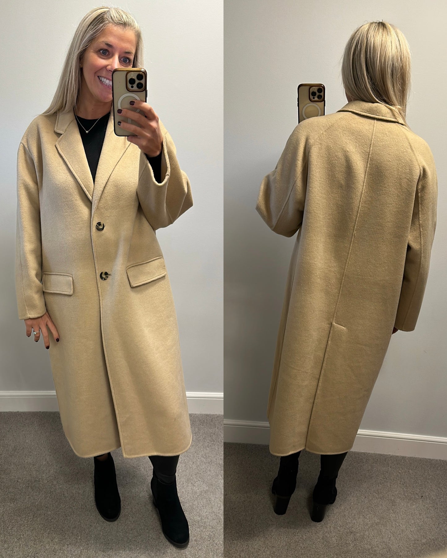 Zara beige wool jacket size M-L would fit upto size 18