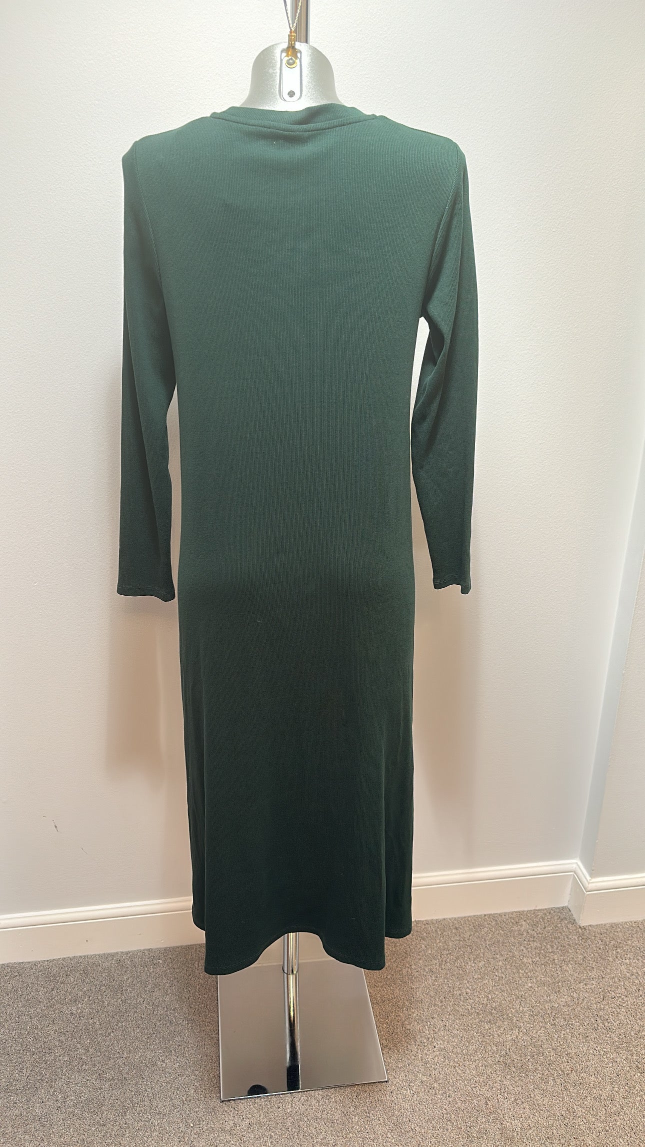 Oliver Bonas forest green midi dress size 12