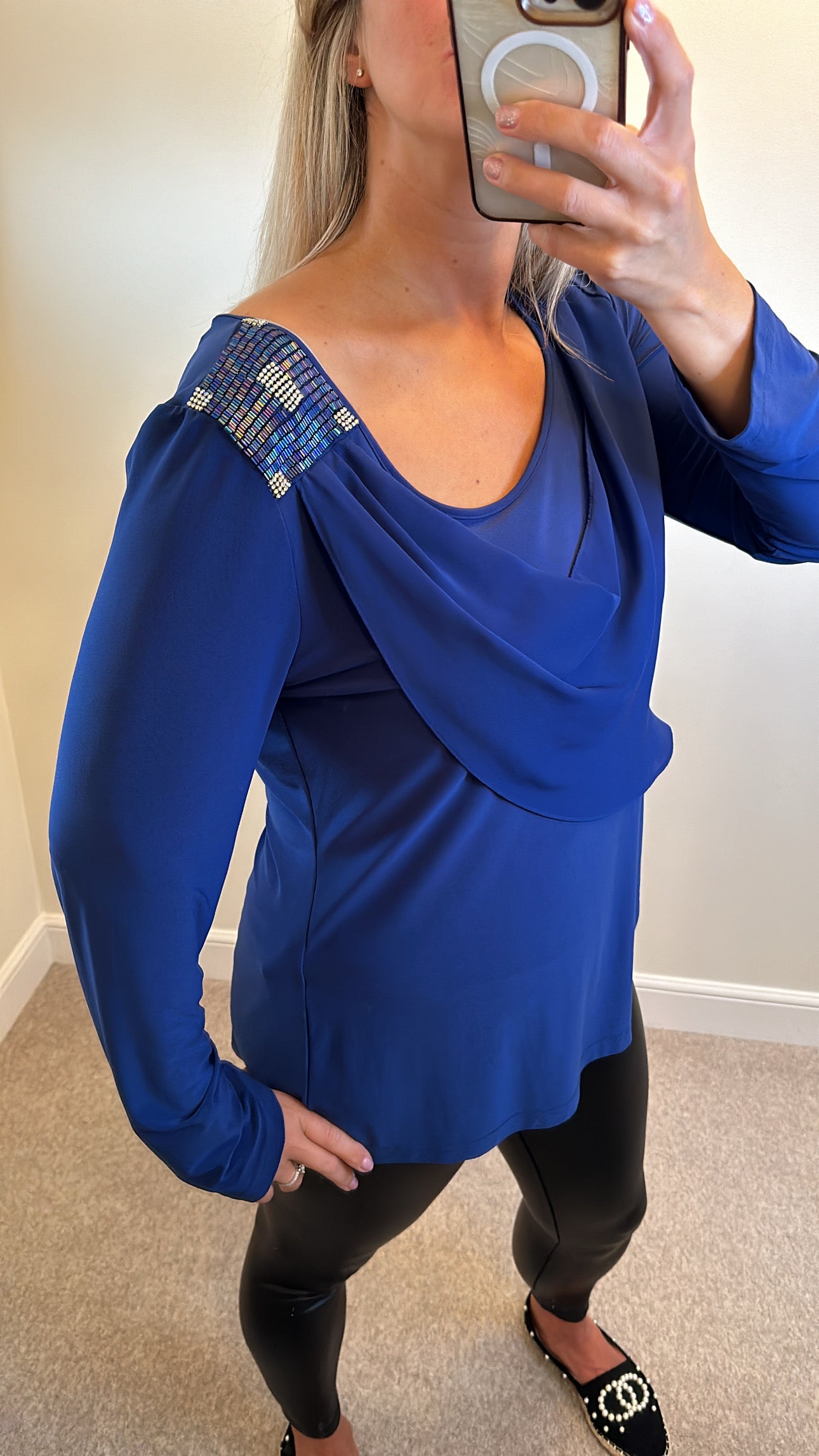 Zeila essential blue embellished top size 14-16