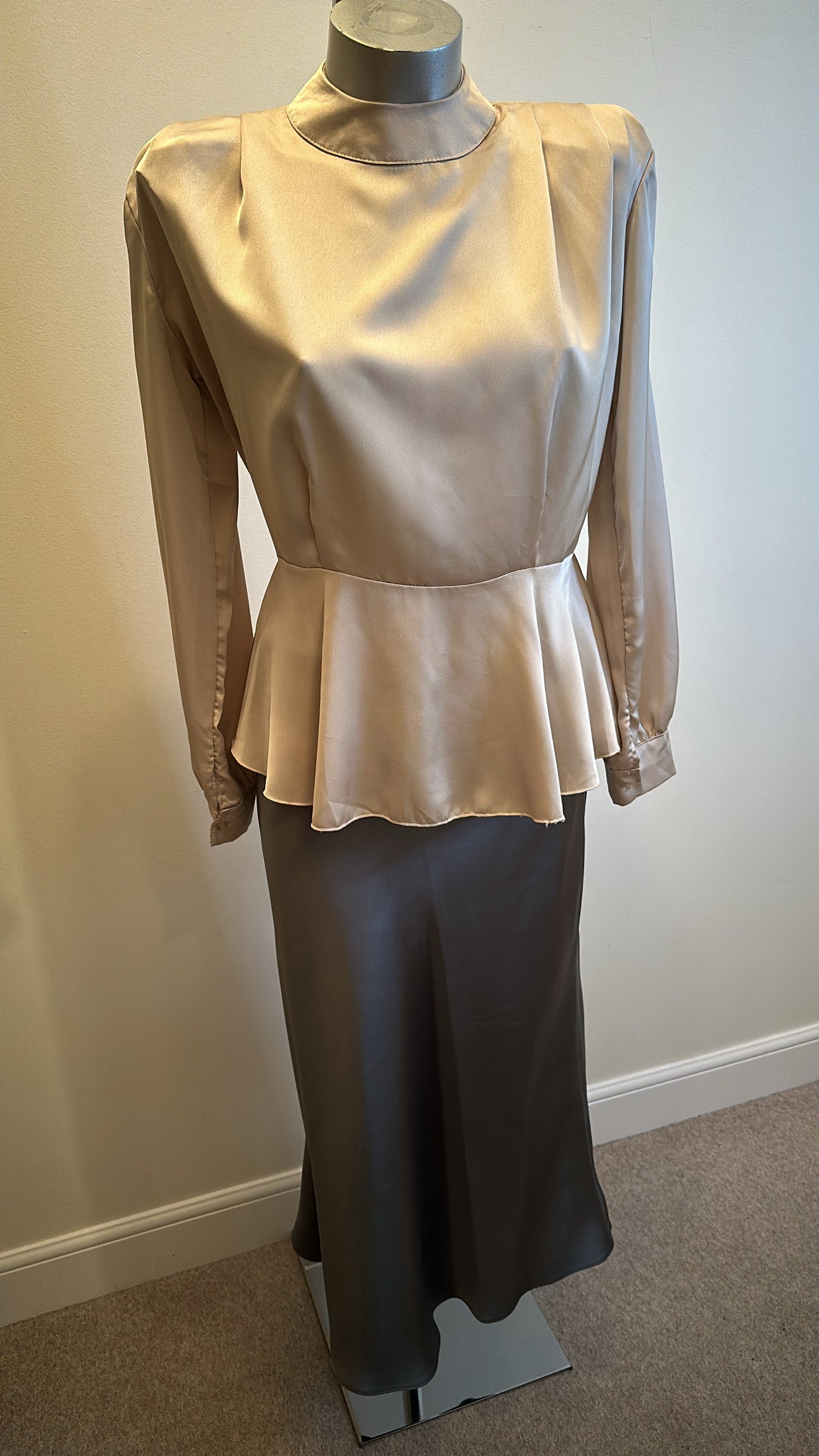 New collection champagne peplum top size 10-12