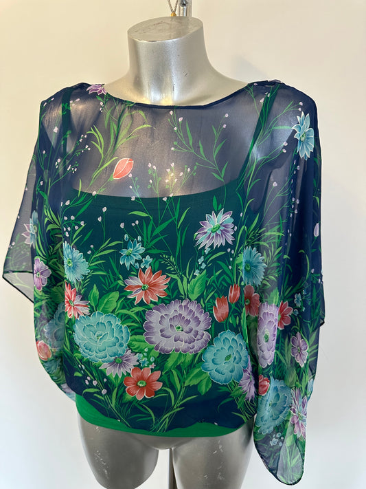 Fever navy floral top size 10 brand new with tags