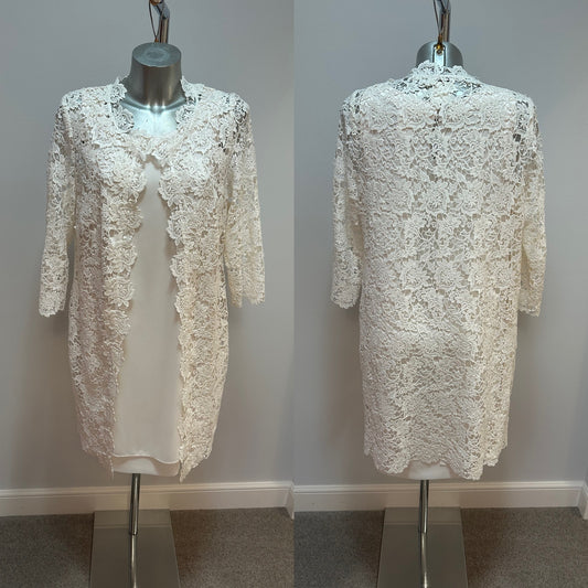 Jacques Vert off white lace jacket size 12