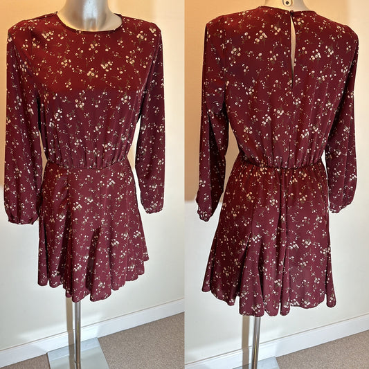 AX Paris burgundy floral dress size 10