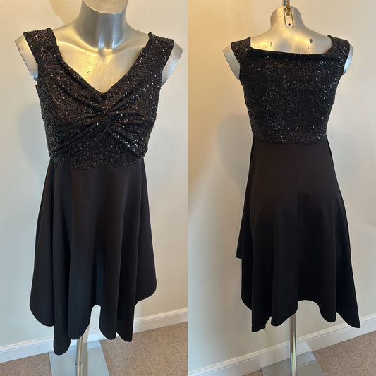 Quiz black sequin dress size 10