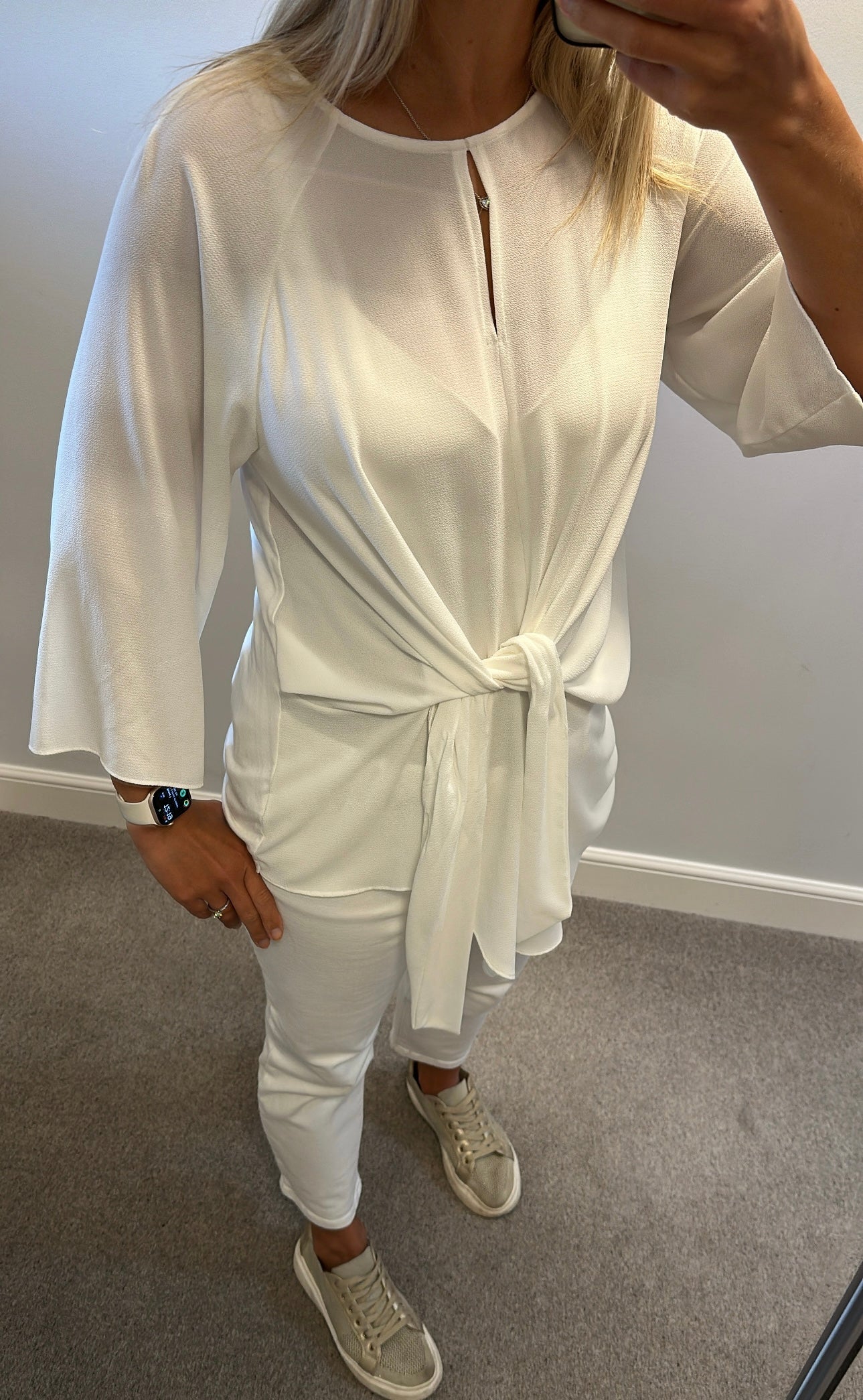 Next off white tie knot top size 12