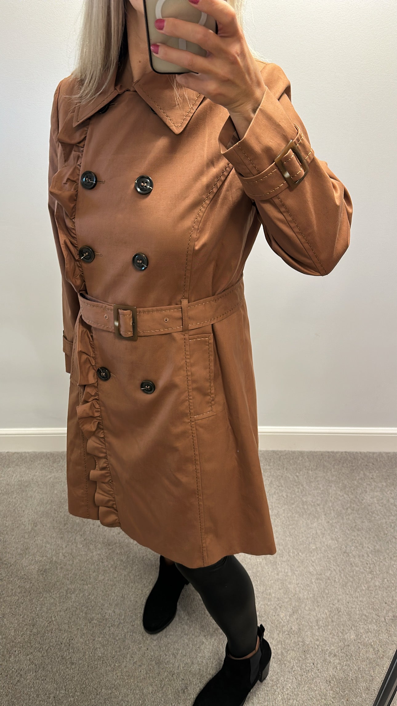 Peruna brown trench coat size 16