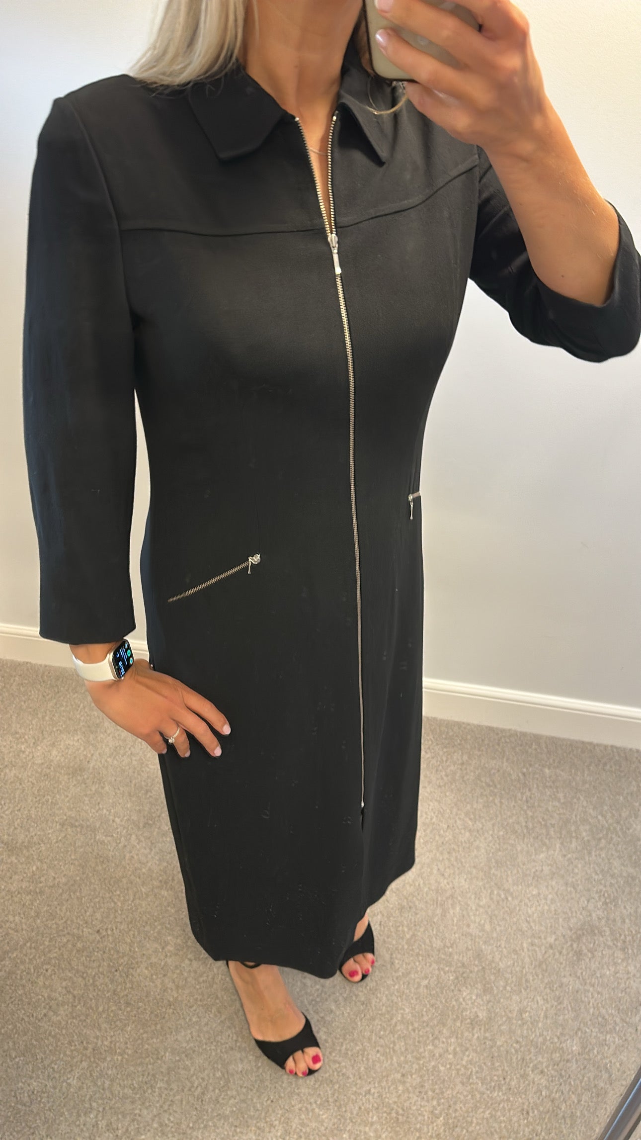 Luis civit black zip dress size 14