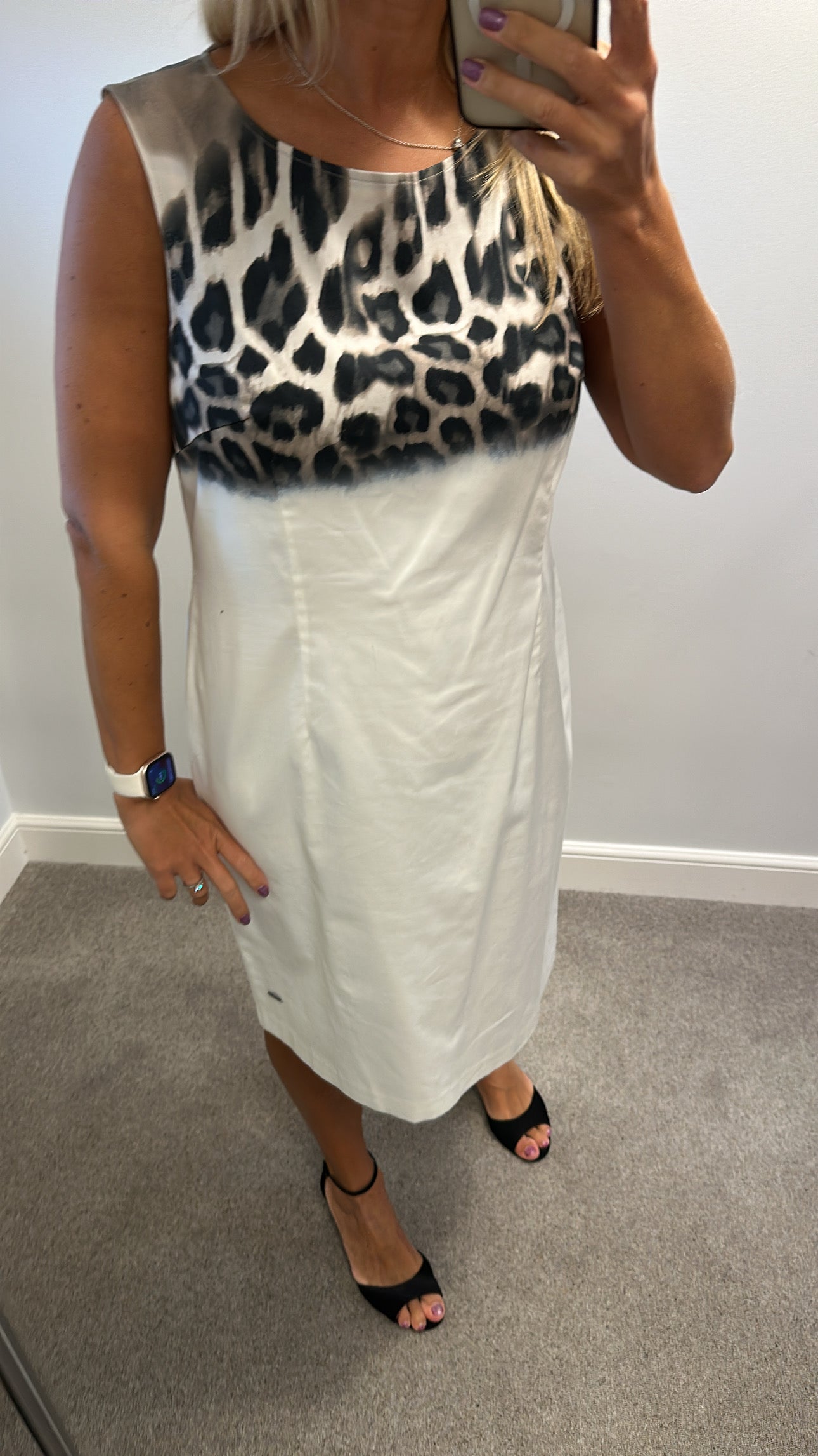 Godske white print dress size 16