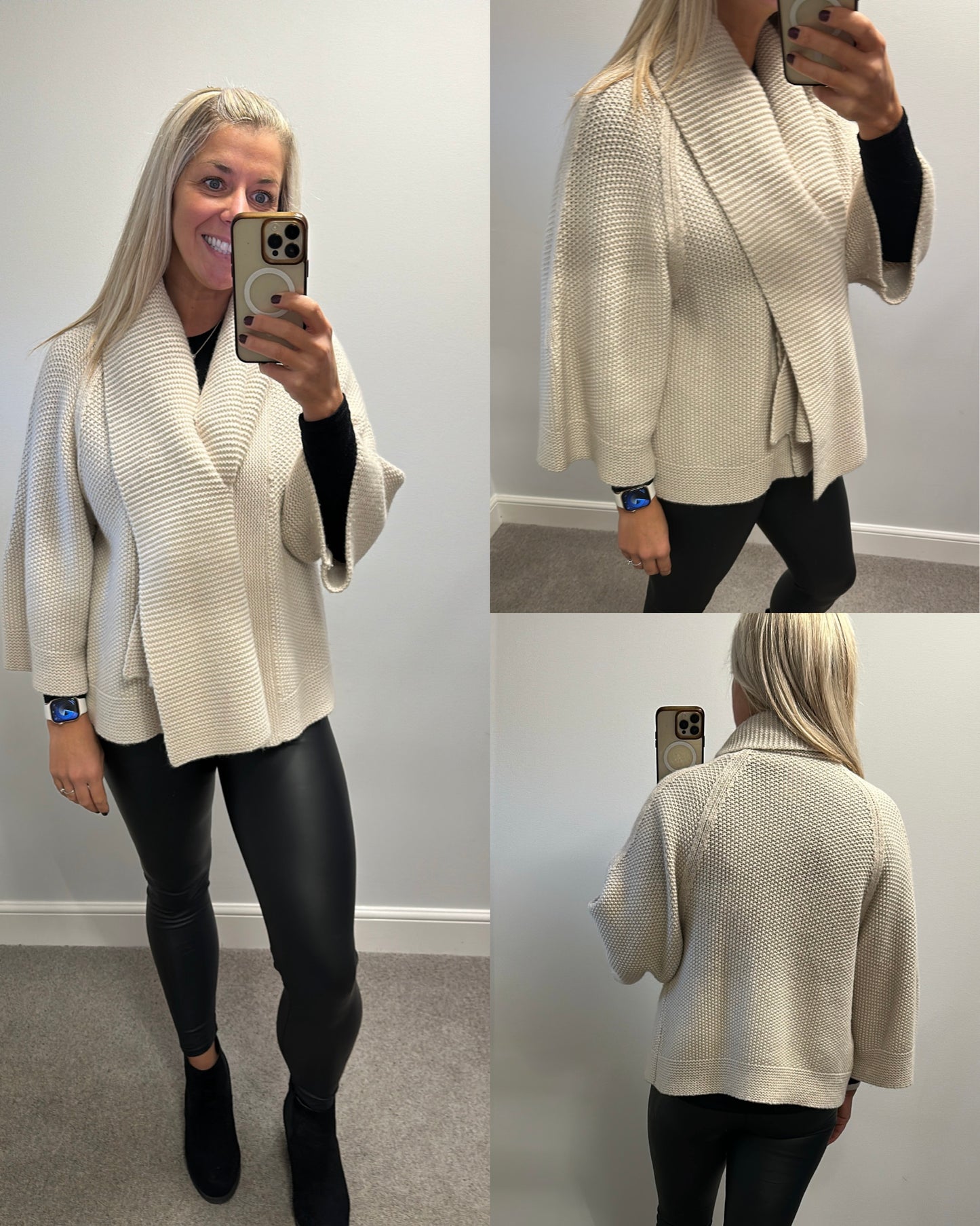 Jaegar cream knit jumper would fit upto size 16