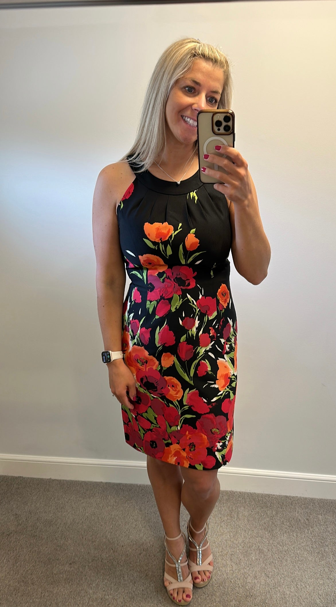 Jessica Howard black floral dress small size 14