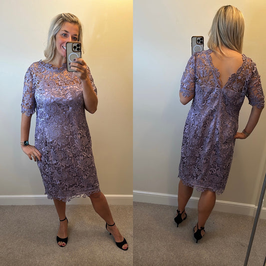 Kaleidoscope lilac lace dress size 18