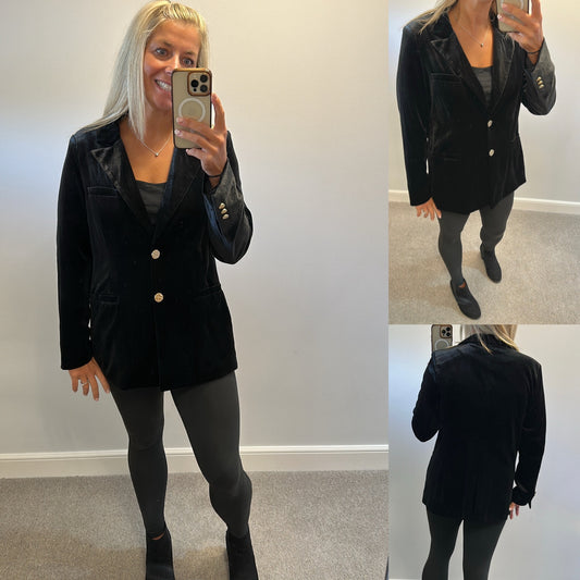 Monsoon black velvet blazer size 14