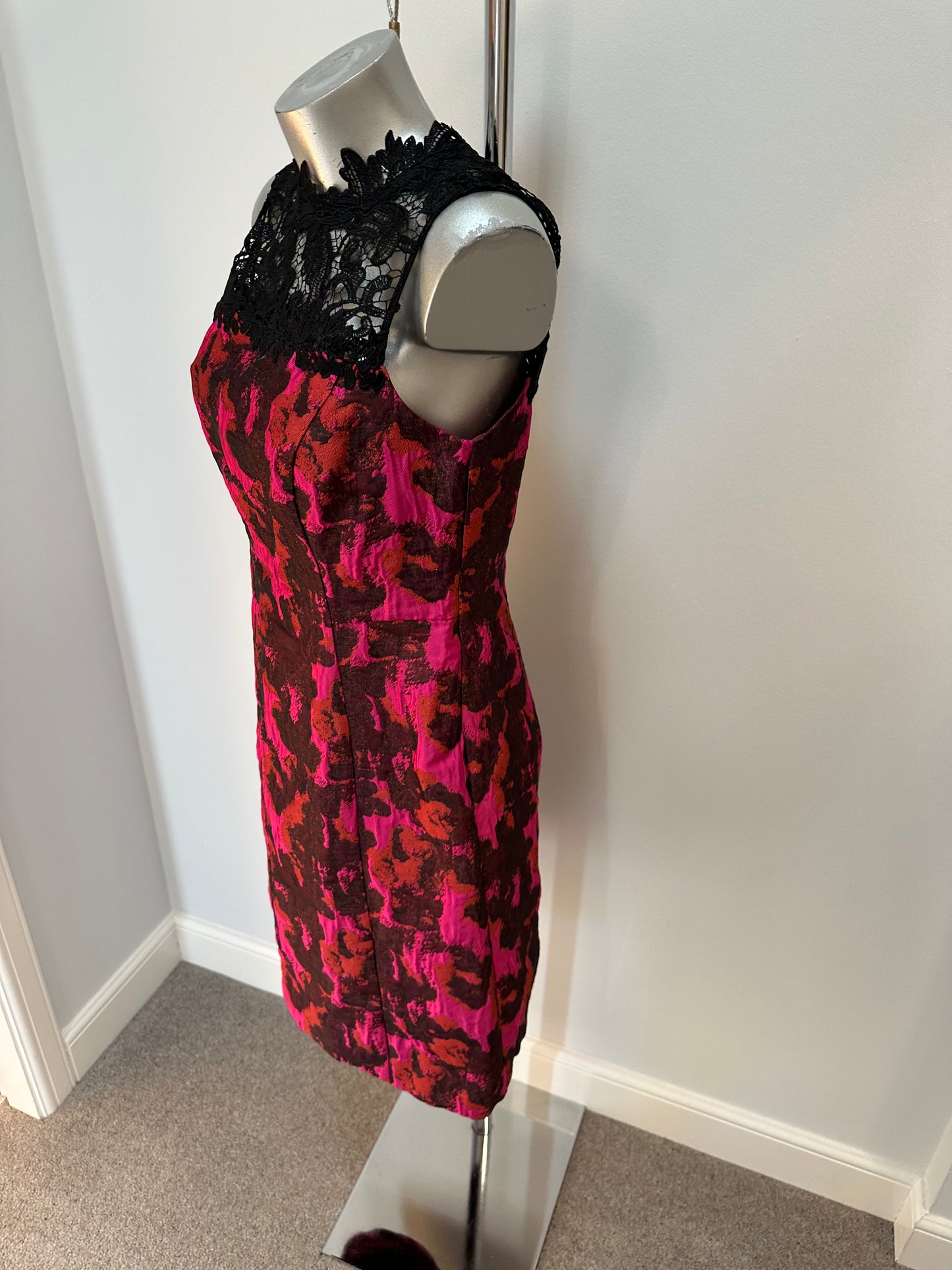 Monsoon pink and orange print dress size 12