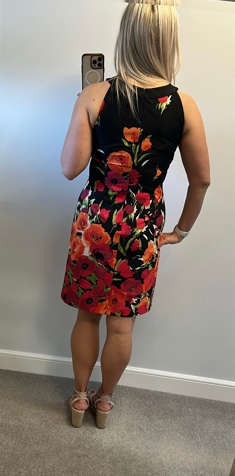 Jessica Howard black floral dress small size 14